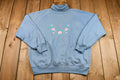 Vintage 1990s Floral Graphic Turtle Neck Sweatshirt , Flowers , Nature , Vintage Sweatshirt , Pullover Sweatshirt