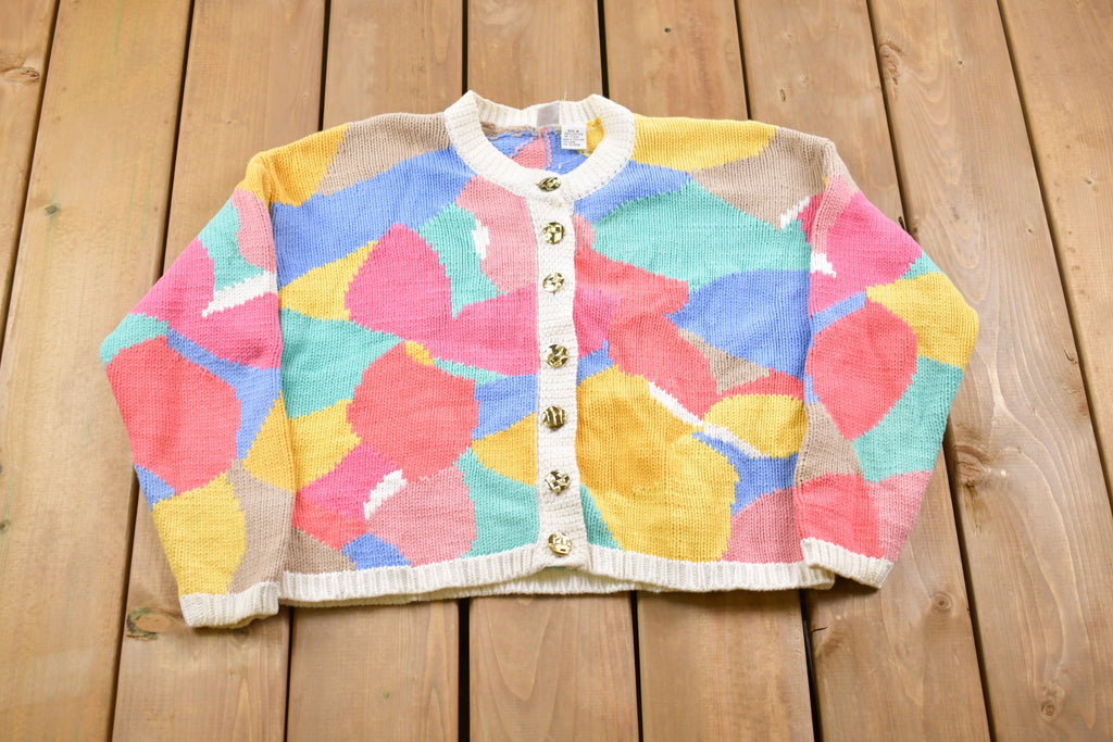 Vintage 1990s Clifford & Wills All Over Print Cardigan Sweater