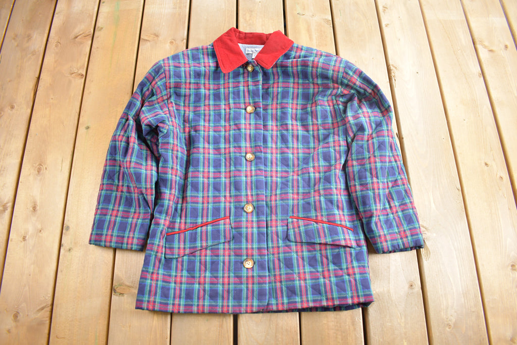 Vintage 1990s David Brooks Plaid Jacket Size 8