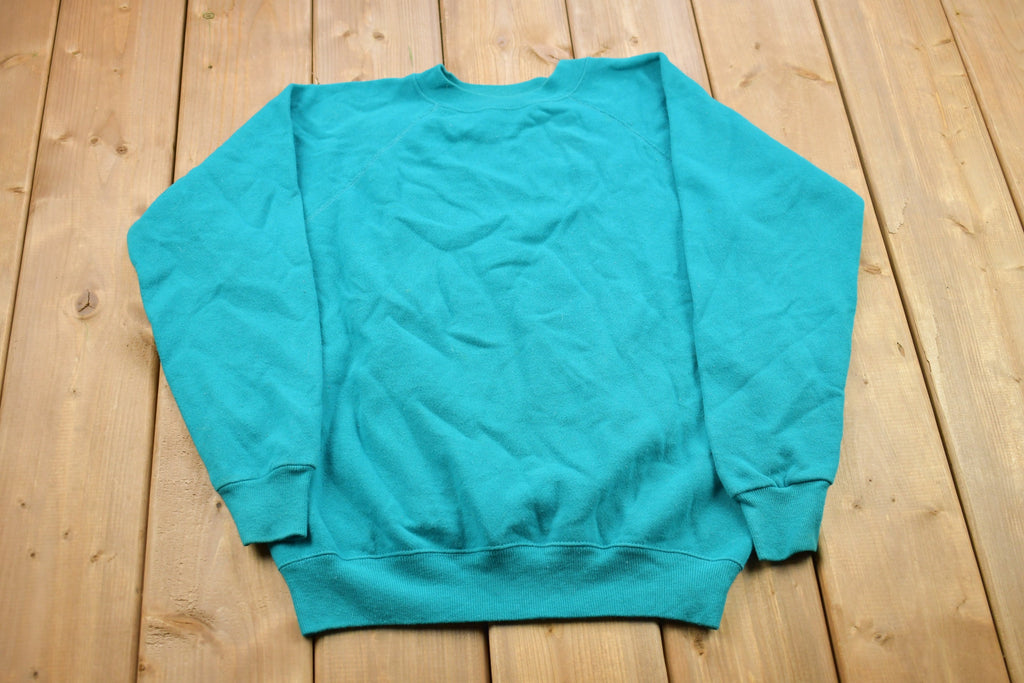 Vintage 1990s Blank Turquoise Crewneck Sweatshirt