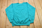 Vintage 1990s Blank Turquoise Crewneck Sweatshirt