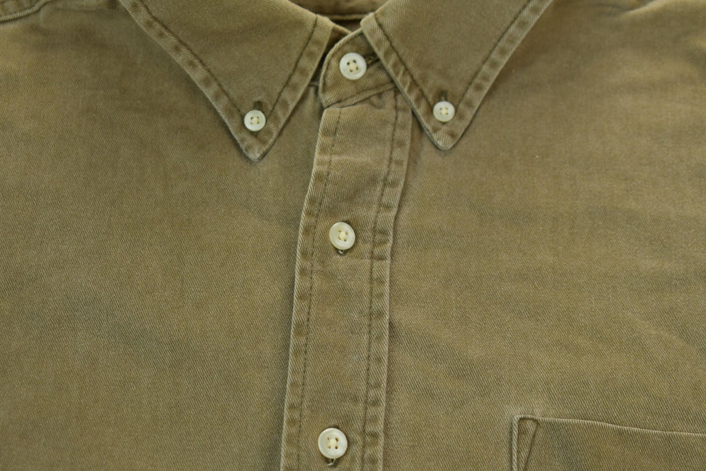Vintage 1990s Eddie Bower Olive Western Style Button Up Rodeo Shirt