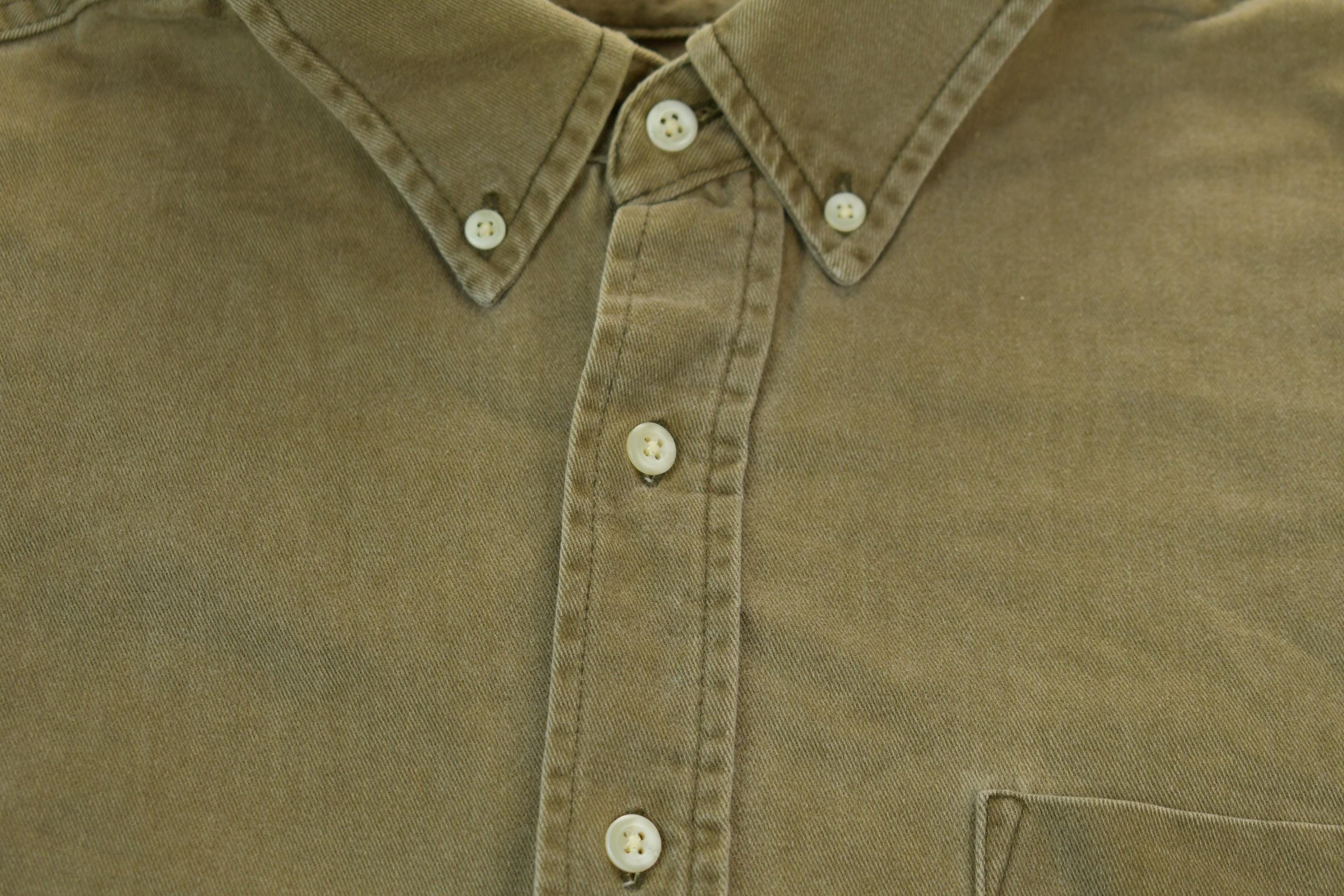 Vintage 1990s Eddie Bower Olive Western Style Button Up Rodeo Shirt