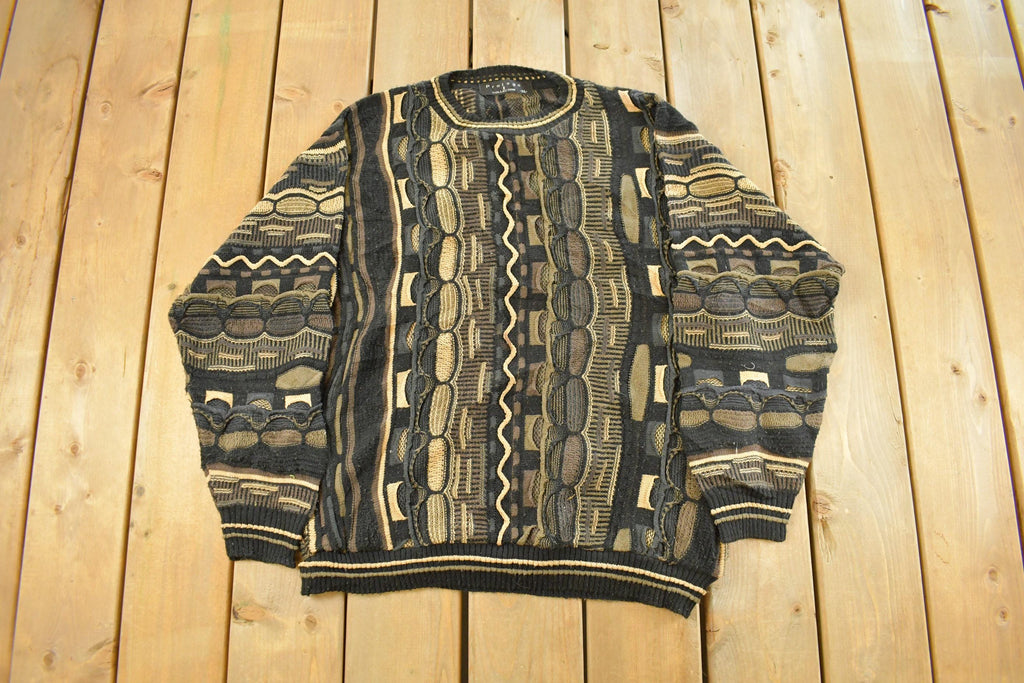 Vintage 1990s Protégé 3D Cable Knit Crewneck Sweater Men's XL