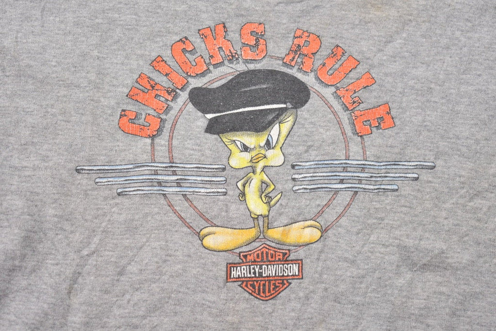 Vintage 1990s Harley Davidson Tweety Bird Looney Tunes Womens Graphic T-Shirt