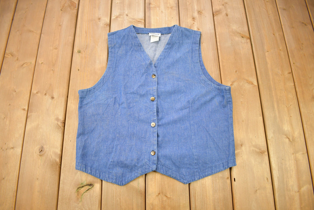 Vintage 1990s Bon Worth Blank Button Up Vest Shirt