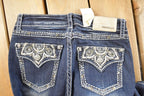 Vintage Deadstock Y2K Grace LA Bedazzled Low Rise Jeans Women's Size 27 x 32