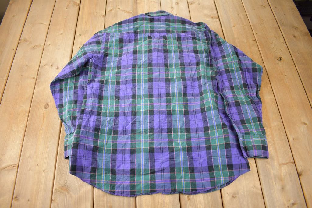 Vintage 1980s Panhandle Slim Western Style Plaid Button Up Shirt