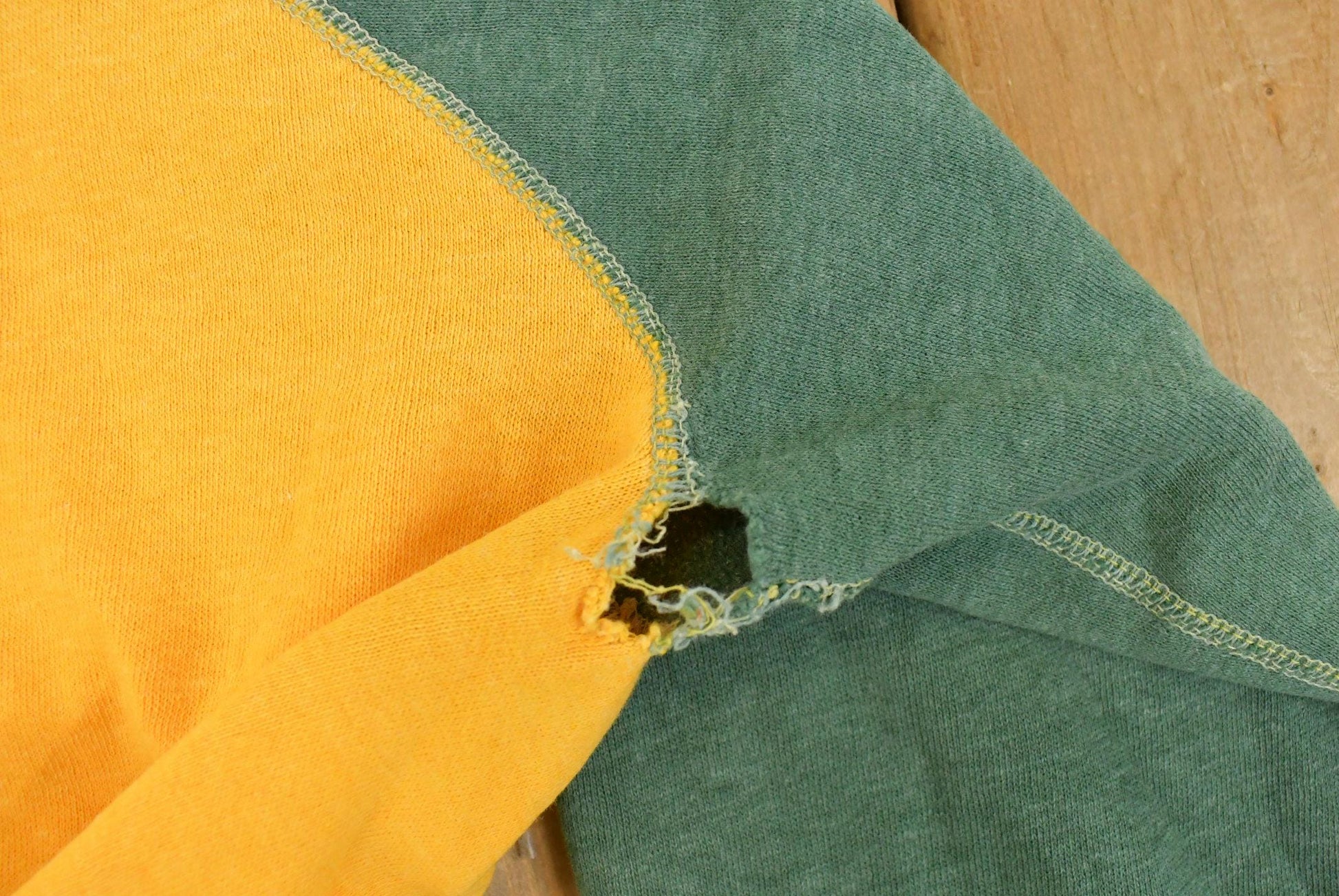 Vintage 1960s Sportswear Quality Knit Blank Thrashed Crewneck Sweatshirt Men's 2XS