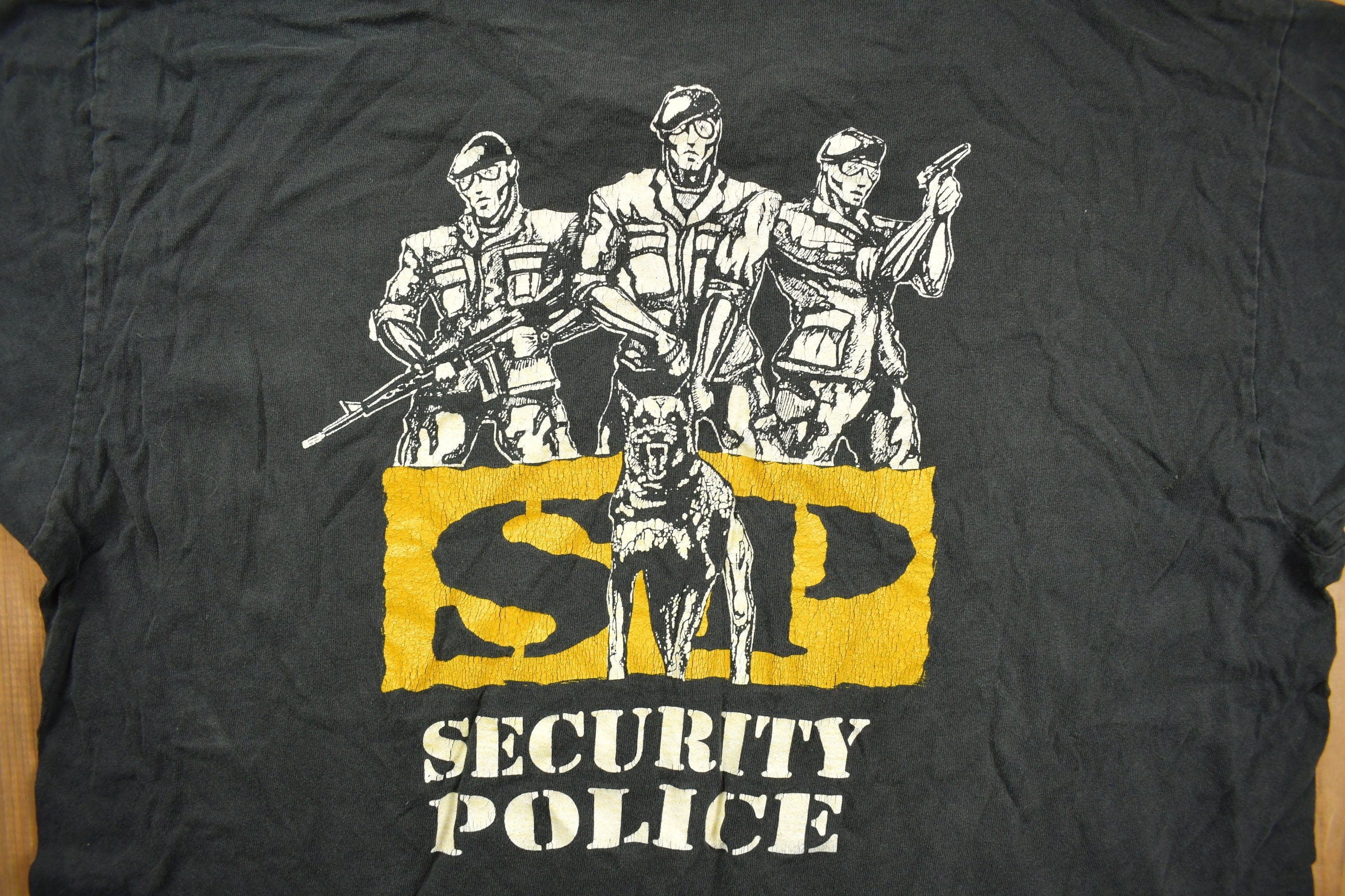 Vintage 1990s US AF SP Security Police Graphic T Shirt  Vintage Texas T Shirt  Graphic Tee  Single Stitch  Made In usa