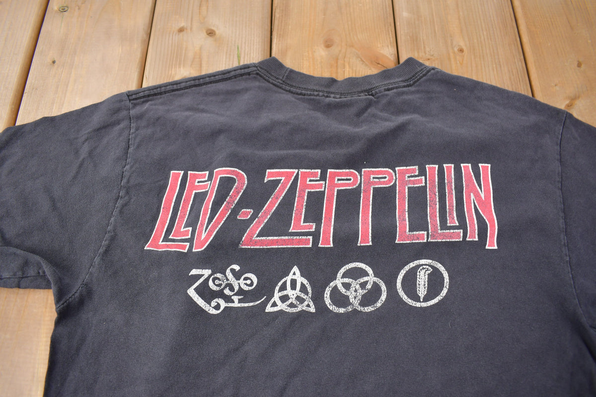 Vintage 1990s Led Zeppelin Zoso Graphic Artimonde Band Tee Made in USA Size M