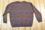 Vintage 1990s Van Heusen Knit Abstract Pattern Crewneck Sweater Mens L