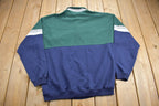 Vintage 1990s Safe Harbor Quarter Button Striped Sweatshirt
