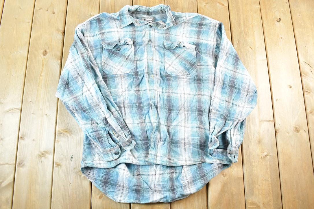 Vintage 1990s Dual Control Plaid Button Up Shirt Mens XL