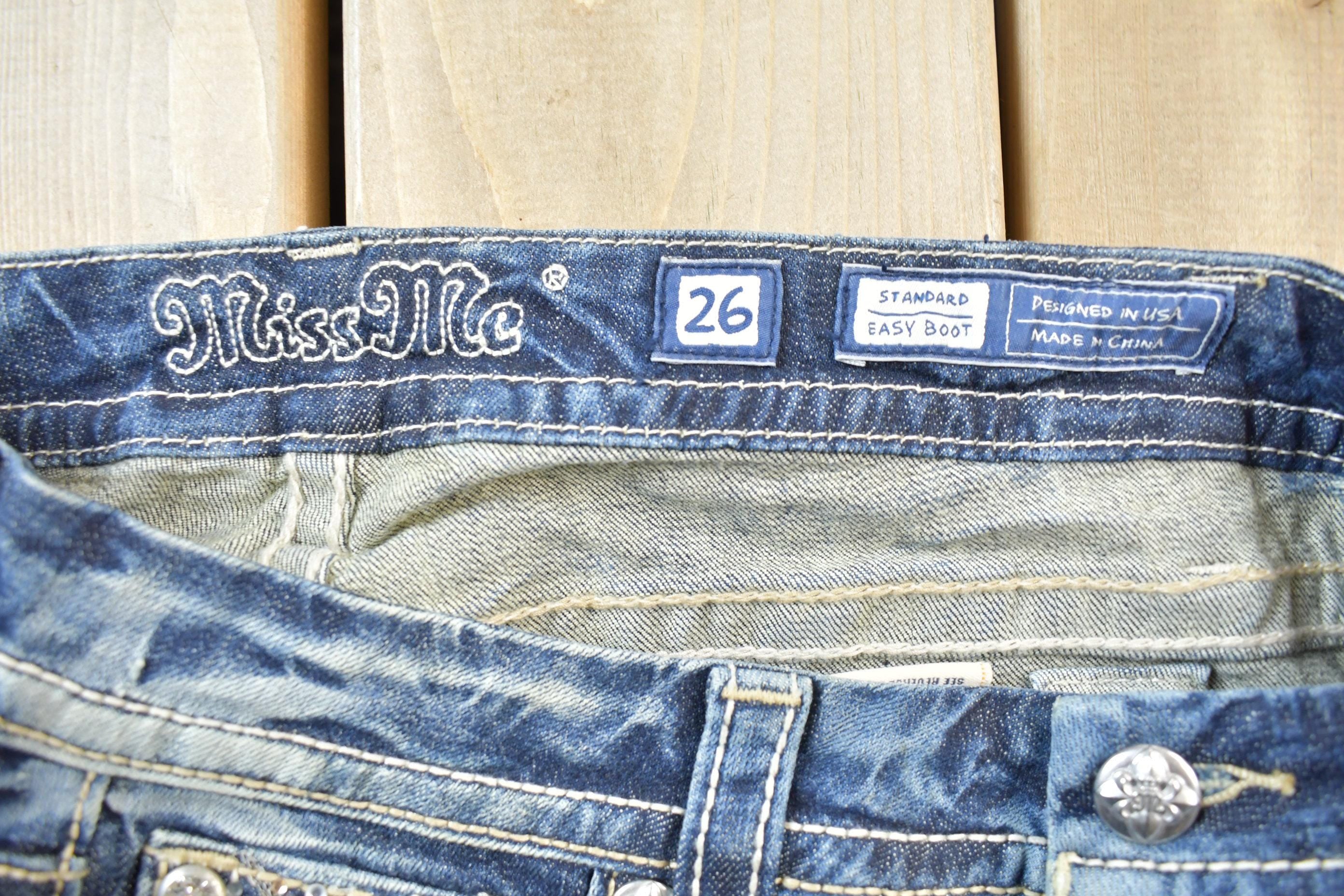 Vintage Y2K Miss Me Bedazzled Low Rise Jeans Size 26x32