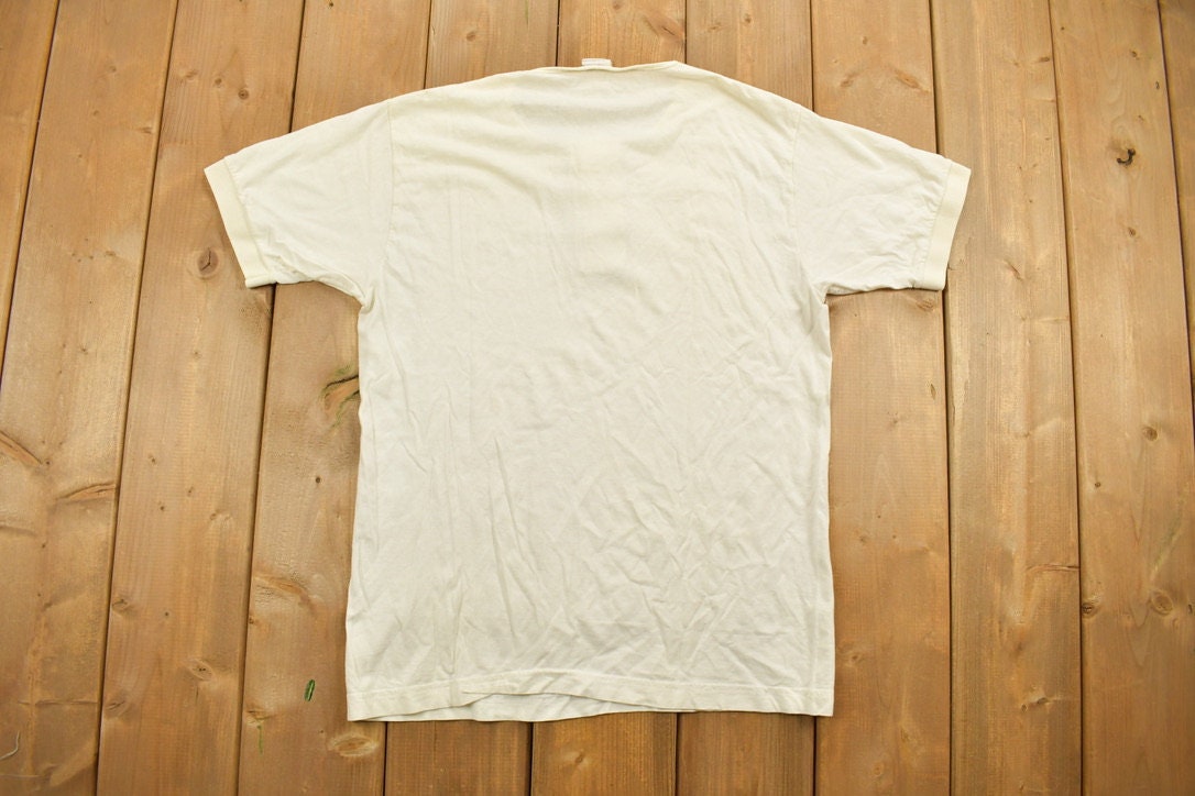 Vintage 1990s Blank Quarter-button T Shirt
