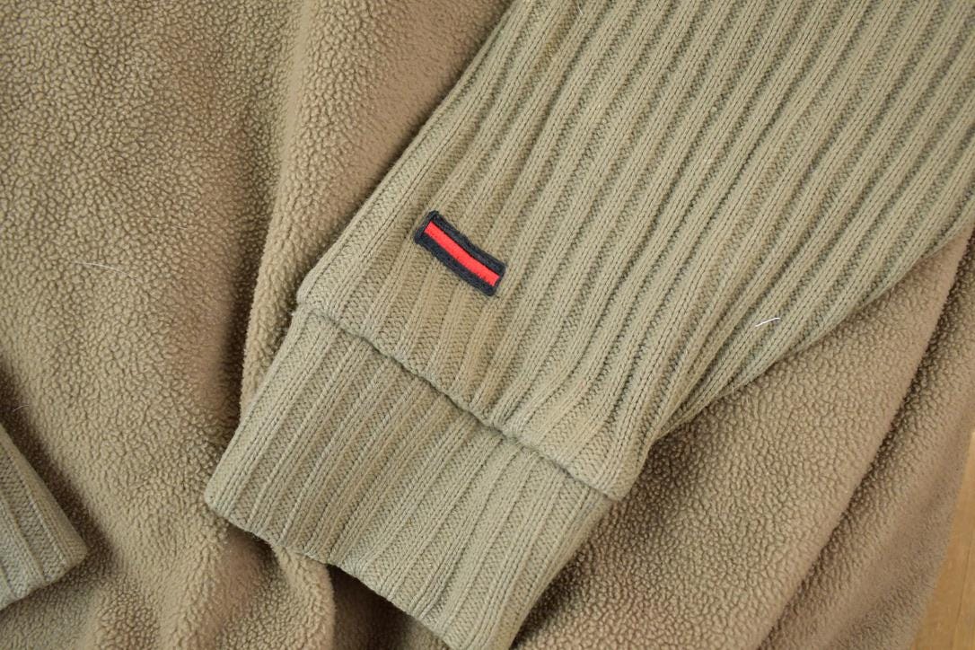 Vintage 1990s FUBU Graphic Embroidered Cable Knit Sleeve Fleece Hoodie