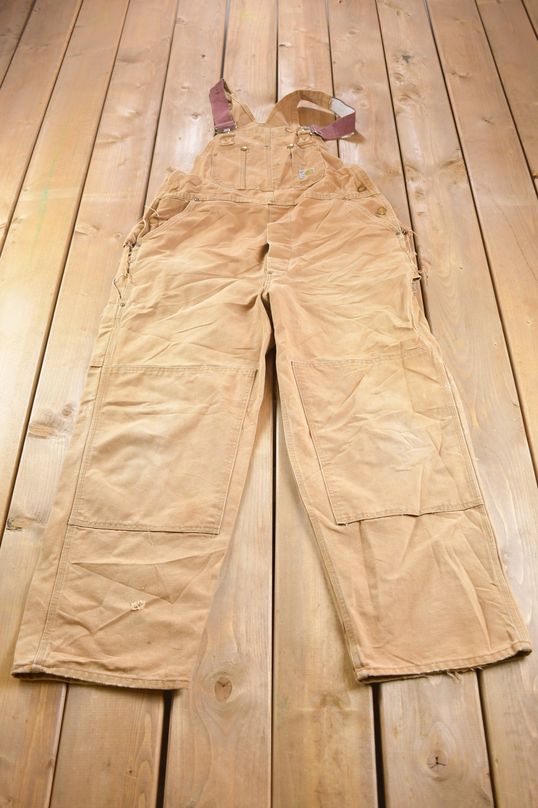 Vintage 1990s Carhartt Double Knee Overalls Size 38 x 28