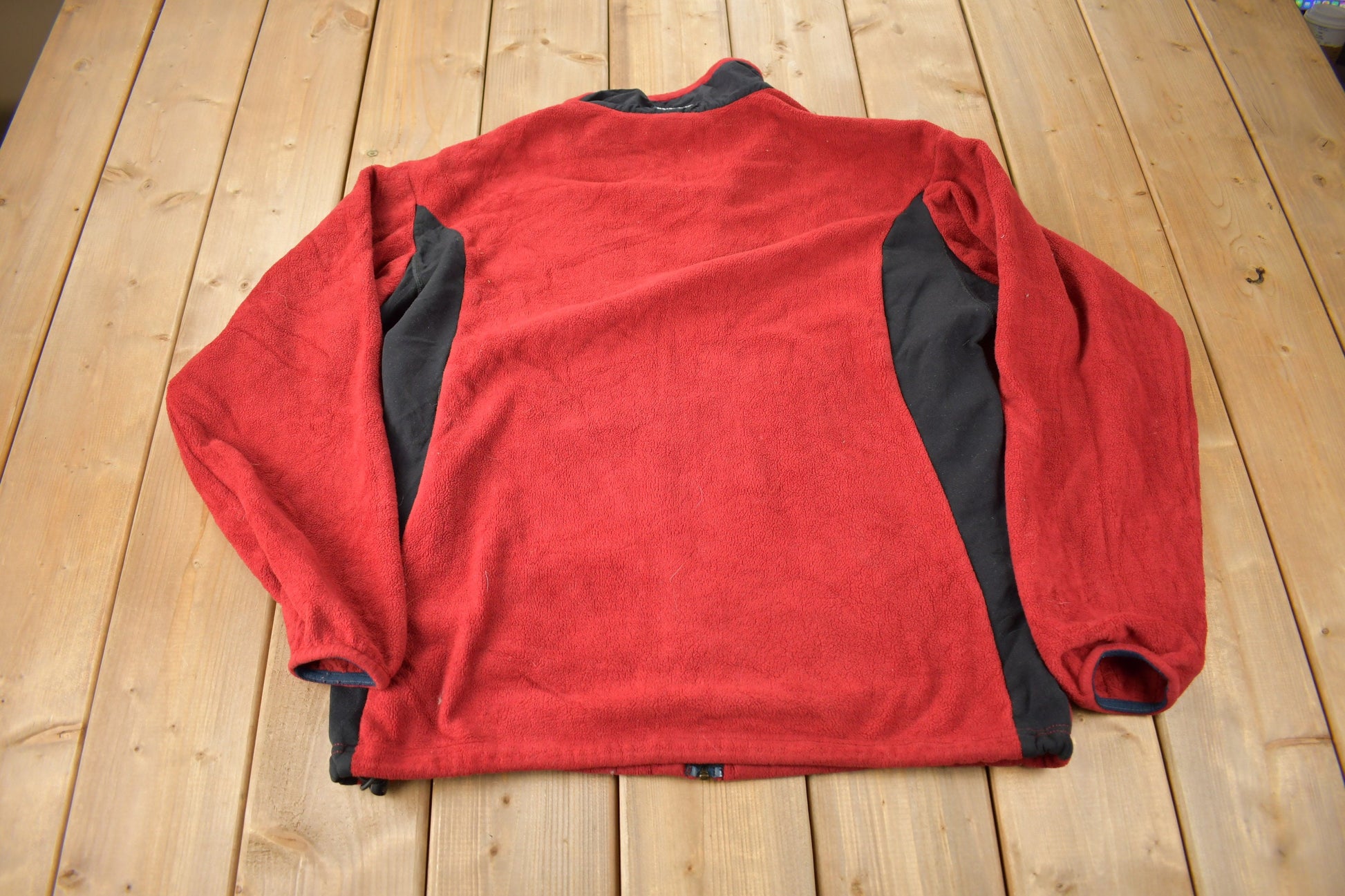 Vintage 1990s Patagonia Red Fleece Zip Up Sweater