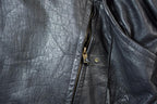 Vintage 1990s Leather Motorcycle Padded Biker Jacket