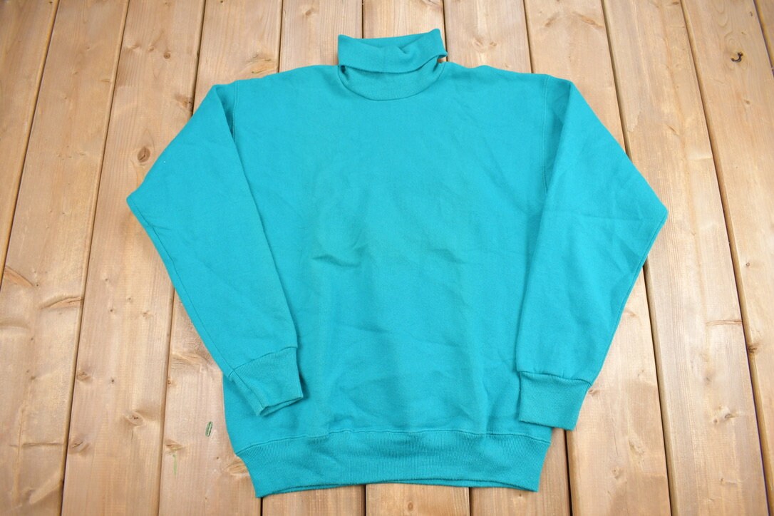 Vintage 1990'S Blank Roll Neck Sweatshirt