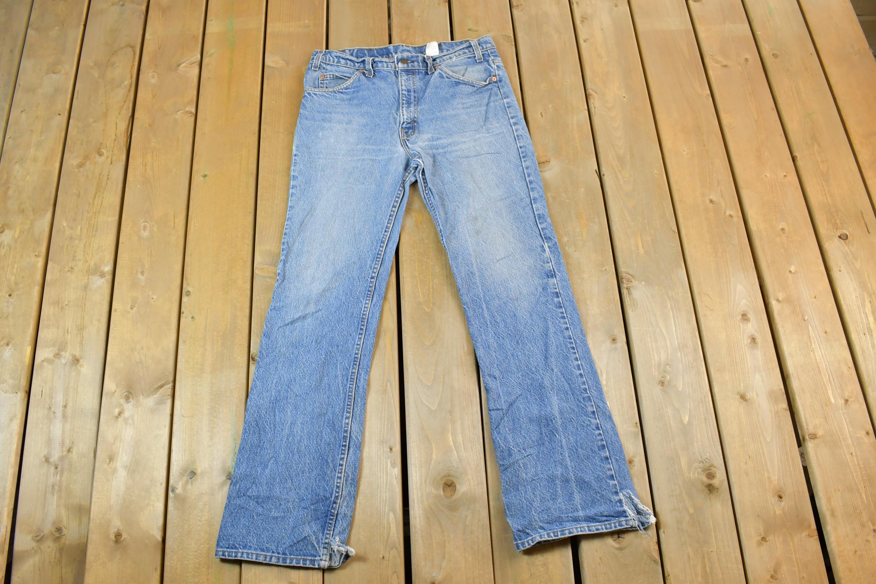 Vintage 1990s Levi Strauss 517 Orange Tab Denim Jeans Size 34x34
