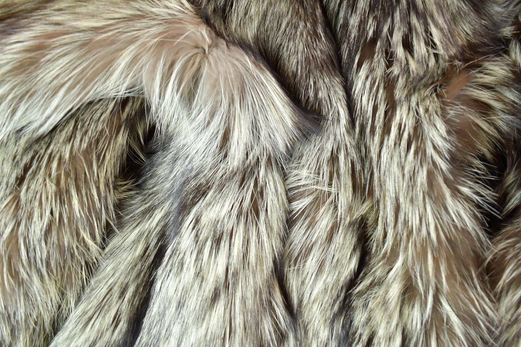 Vintage 1980s Grey Fox Mid Length Fur Coat Saga Fox Made In USA