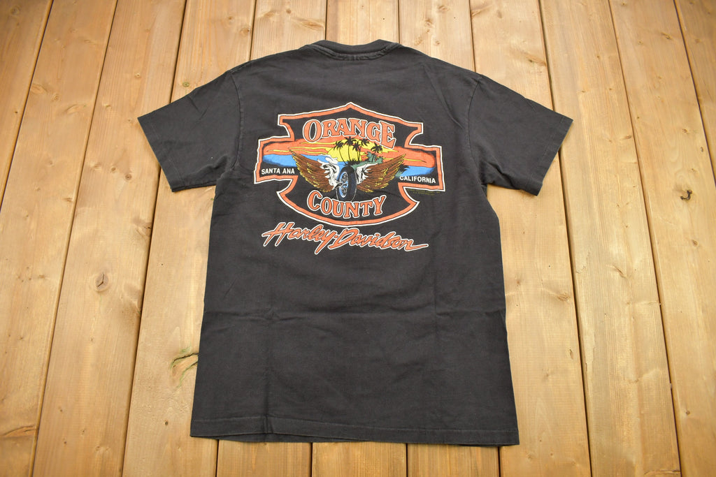 Vintage 1990 Orange County Harley Davidson Santa Ana California T-Shirt