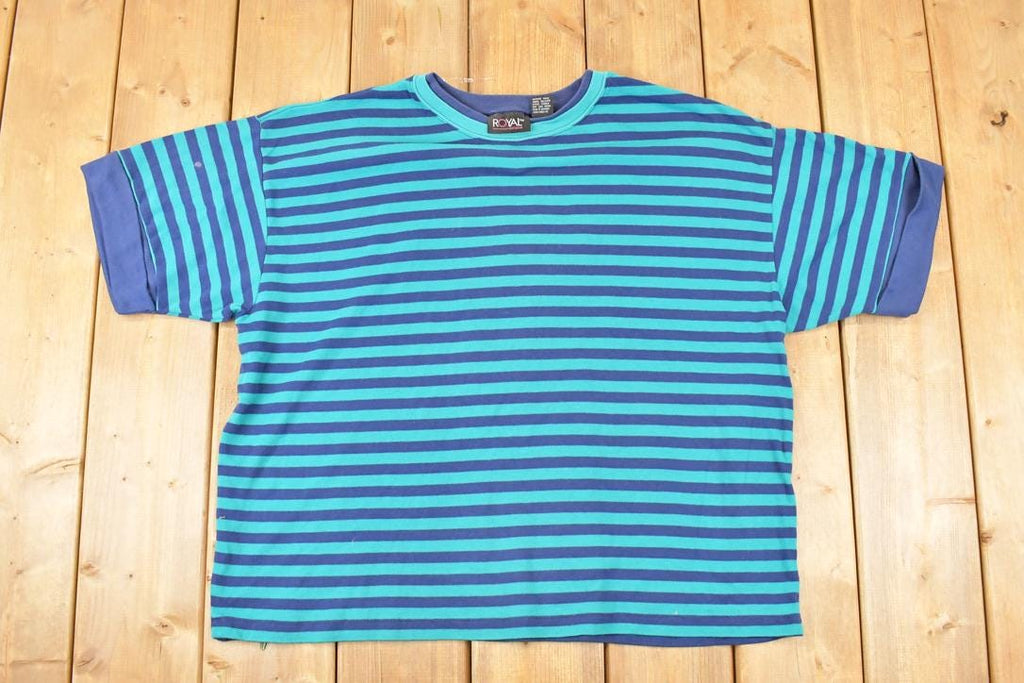 Vintage 1990s Royal Design Souvenir Striped T-Shirt Women's XL
