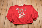 Vintage 1990s Cute Kitten Animal Print Crewneck