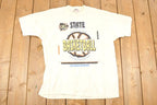 Vintage 1996 Nebraska State Girls Basketball Graphic Print Souvenir T-Shirt Men's L