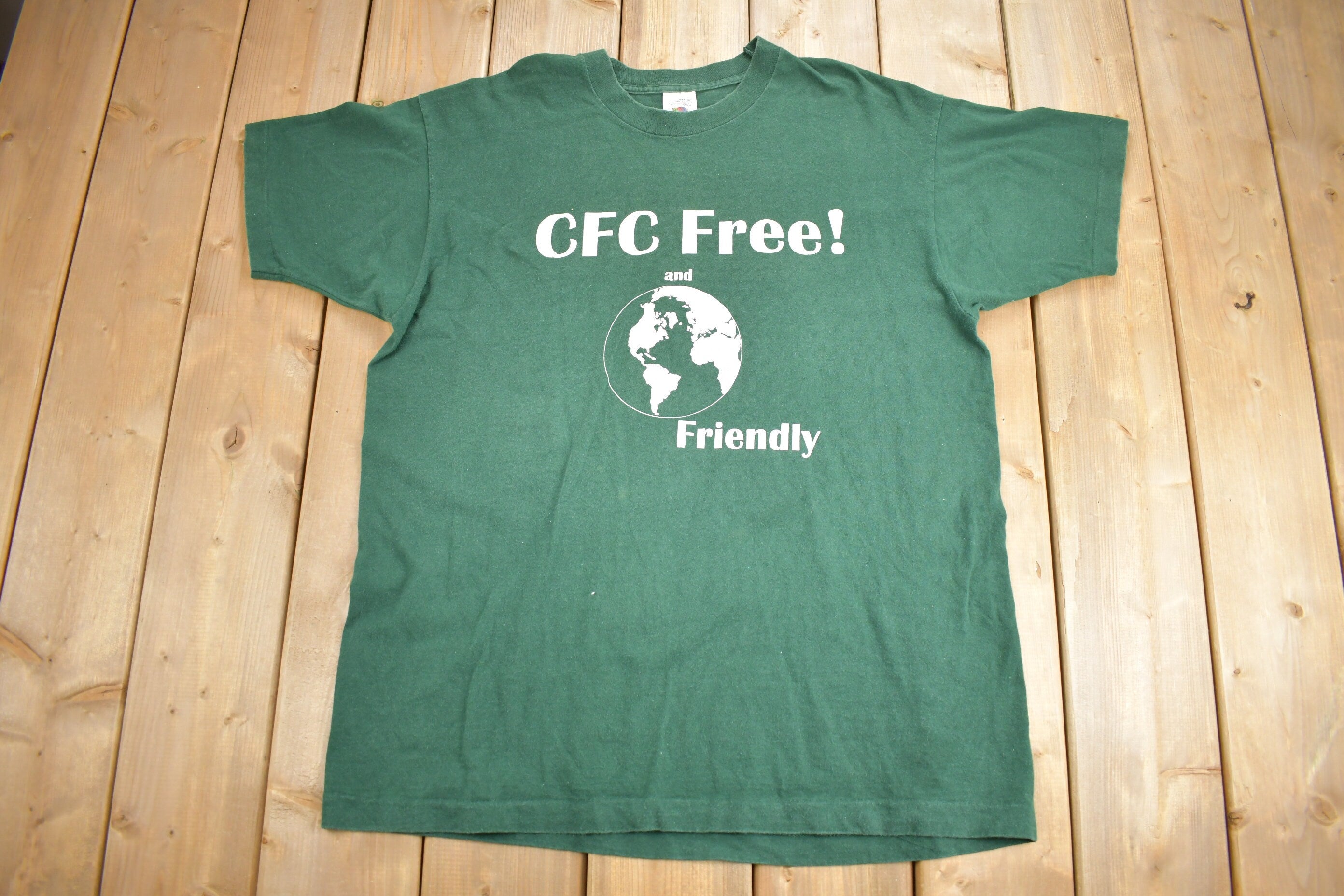 Vintage 1990s CFC Free And Friendly Allied Signal Aerospace Graphic T Shirt