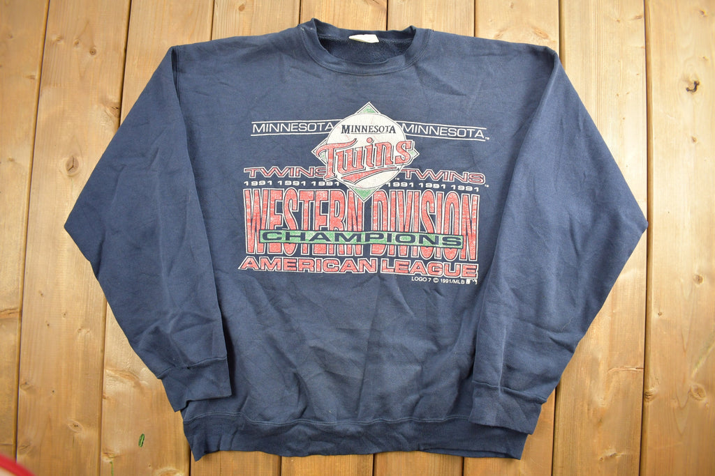 Vintage 1991 Minnesota Twins Western Division Champions MLB Crewneck Sweatshirt