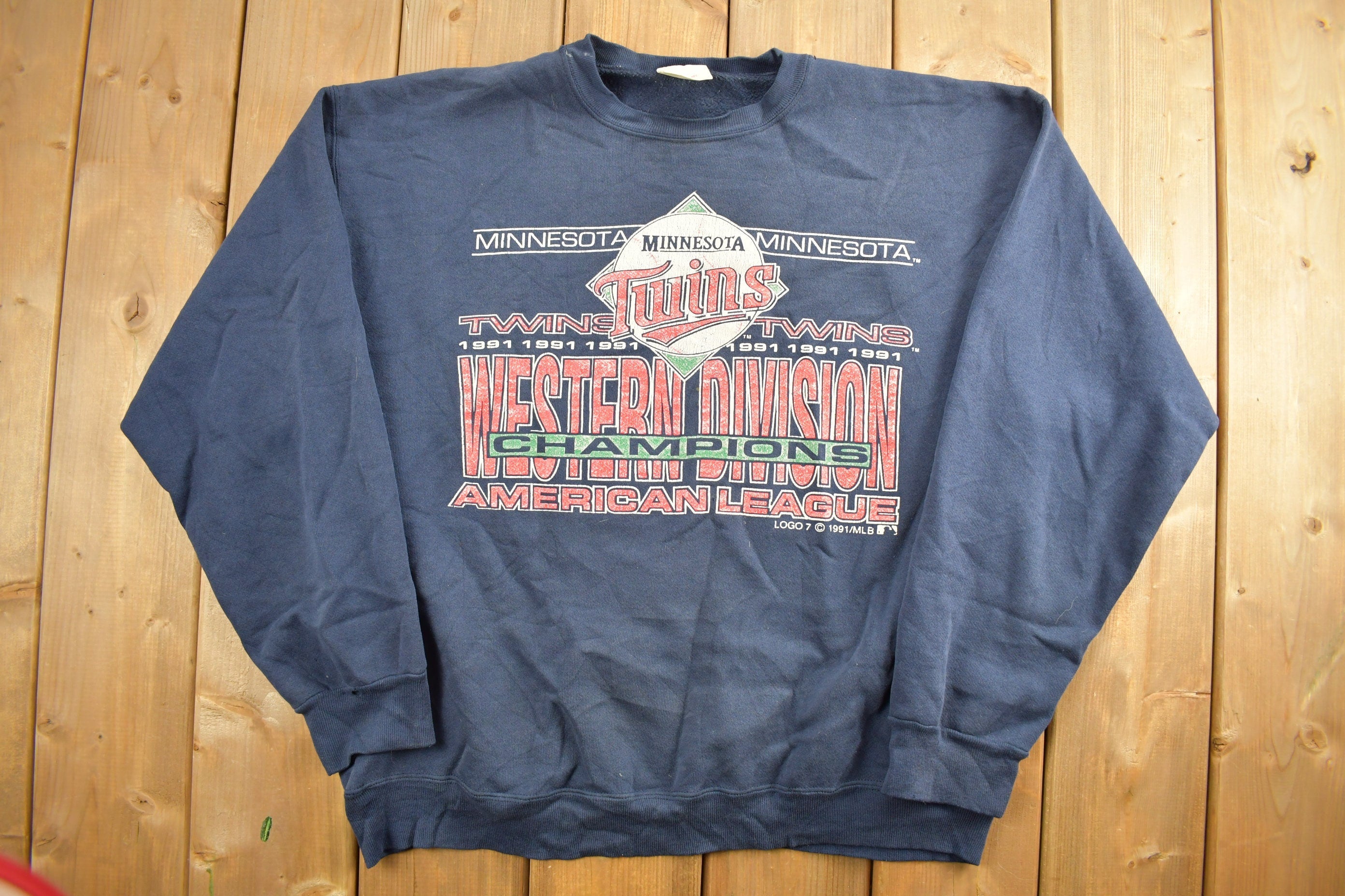Vintage 1991 Minnesota Twins Western Division Champions MLB Crewneck Sweatshirt
