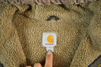 Vintage 2000s Carhartt Hooded Sherpa Lined Jacket Mens Large