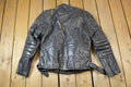 Vintage 1990s Motorcycle Leather Heavy Padded Biker Jacket Made In USA