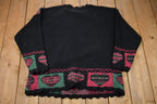 Vintage 1990s Made In USA Heart Graphic Knitted Sweater