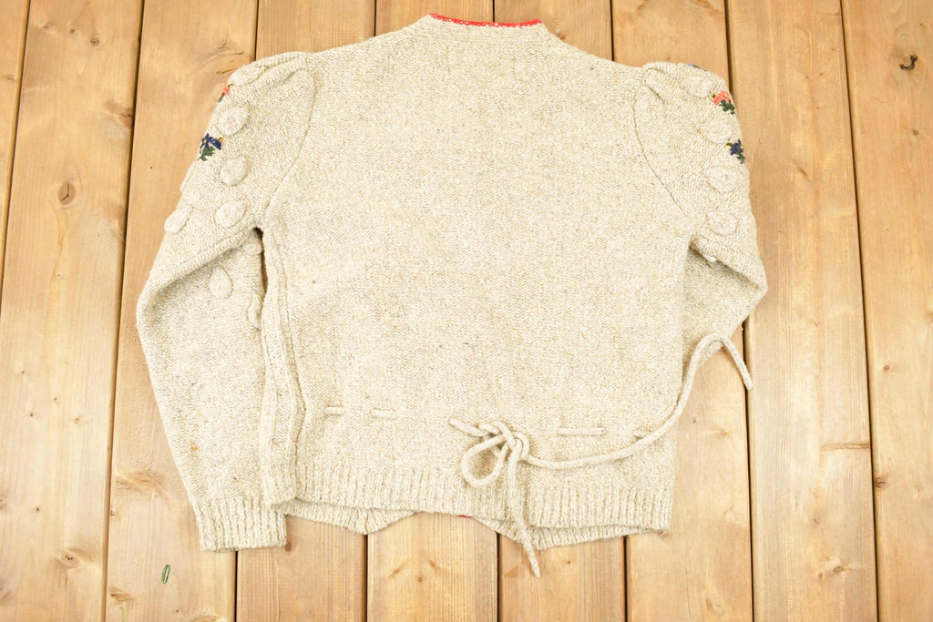 Vintage 1990s Obermeyer Chunky Cable Knit Cardigan Sweater Women's S