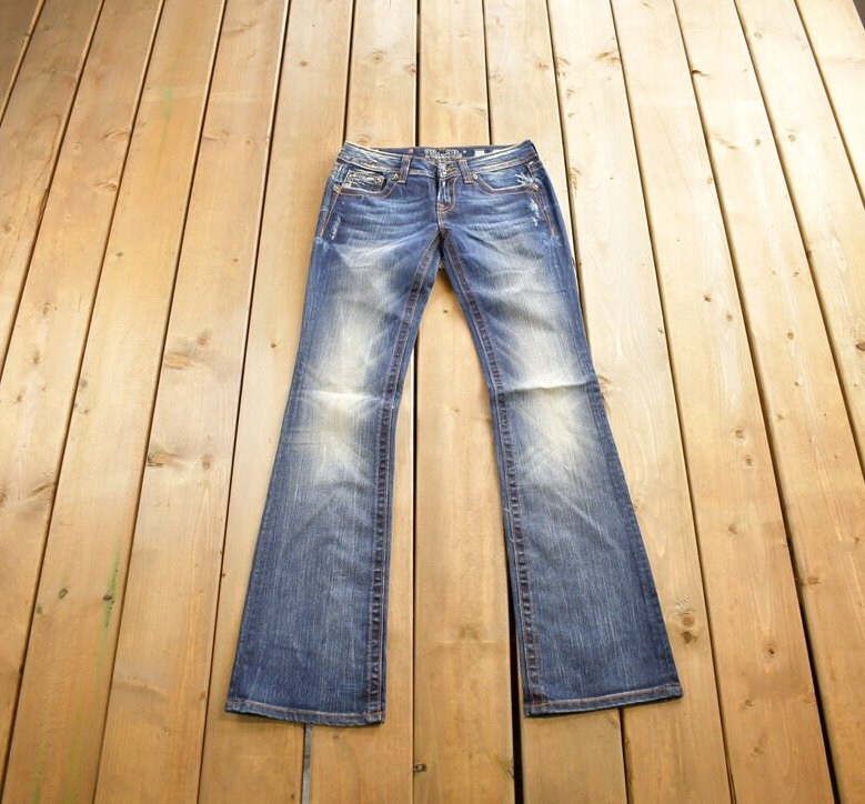 Vintage Y2K Miss Me Low Rise Jeans Boot Cut Low Rise Jeans Size 26x33