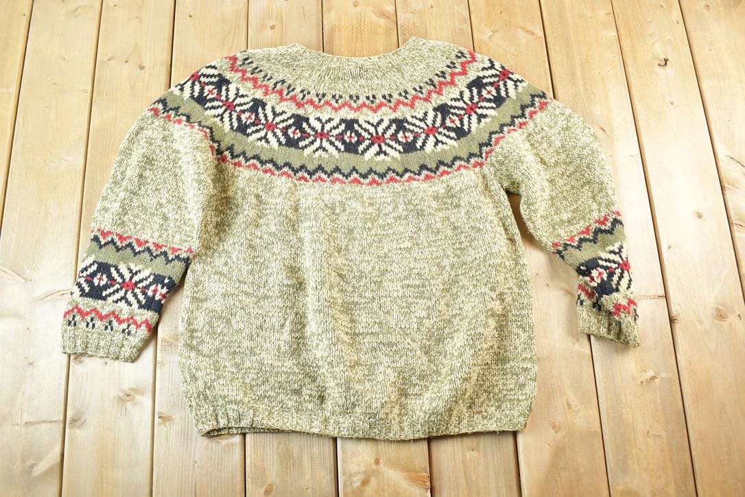 Vintage 1990s Eddie Bauer Wool Knit Sweater Womens M