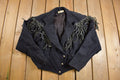 Vintage 1980s G4000 Wool And Leather Johnathan Stevens Western Fringe Jacket