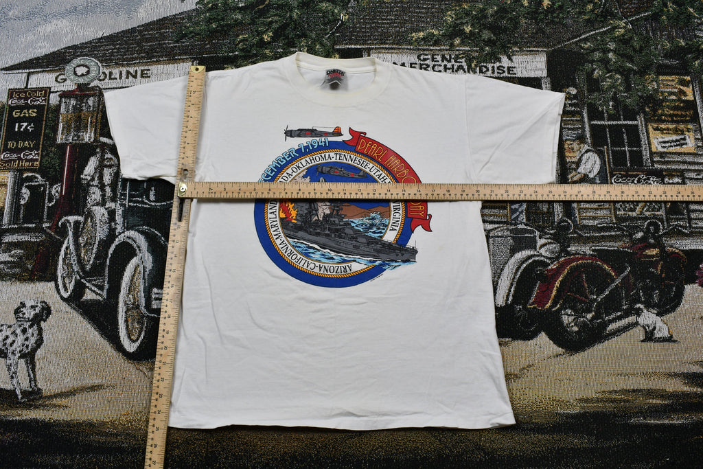 Vintage 1991 Pearl Harbour Day Single Stitch Oneita T-Shirt