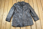 Vintage 1990s Danier Mens Full Length Heavy Leather Coat