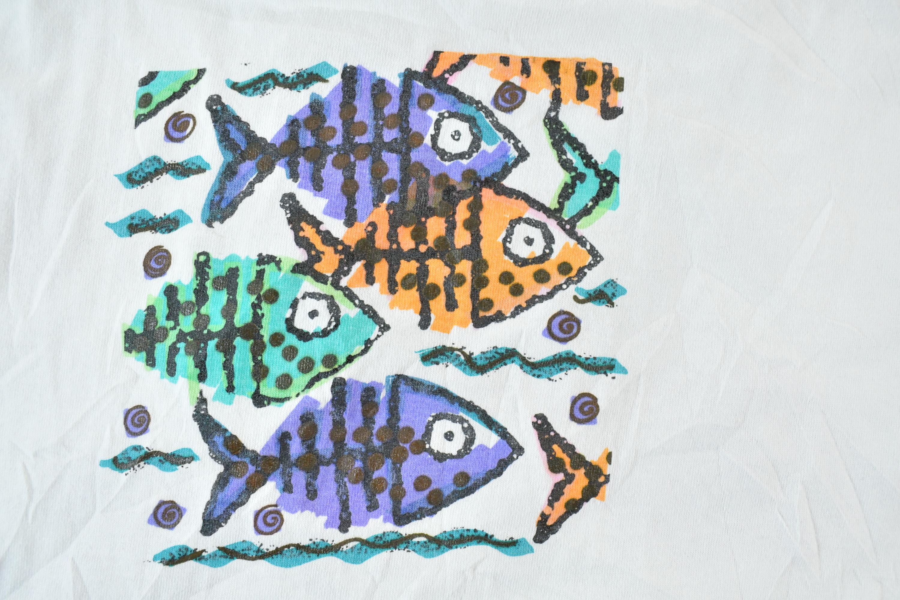 Vintage 1990s Naples Single Stitch Fish T-Shirt