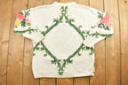 Vintage 1990s Lydia Jane Knitted Floral Mock Neck Sweater