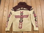 Vintage 1960s Totem Pole Cowichan Knit Cardigan Sweater