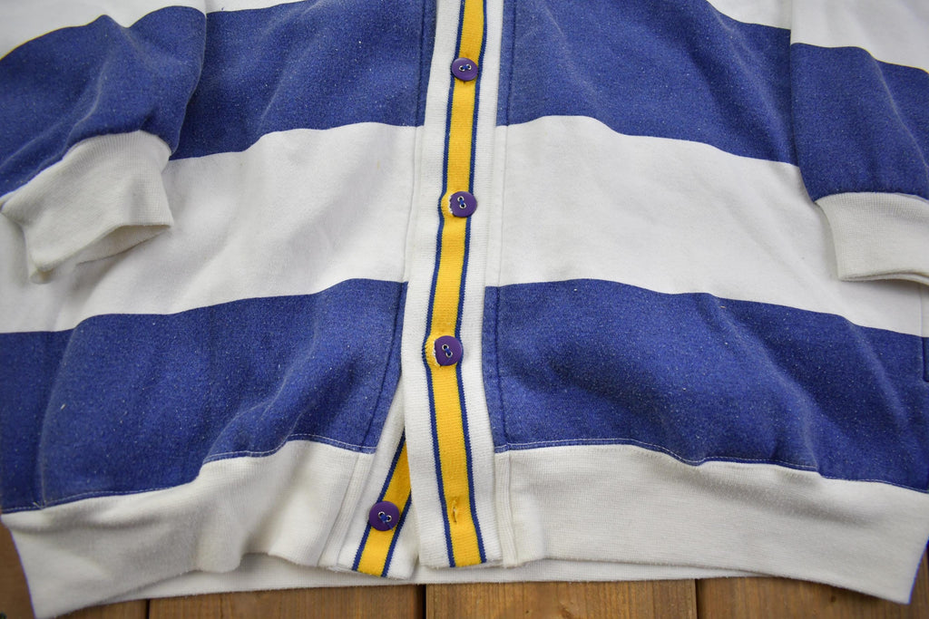 Vintage 1990s GAP Striped Sweatshirt Cardigan - Medium