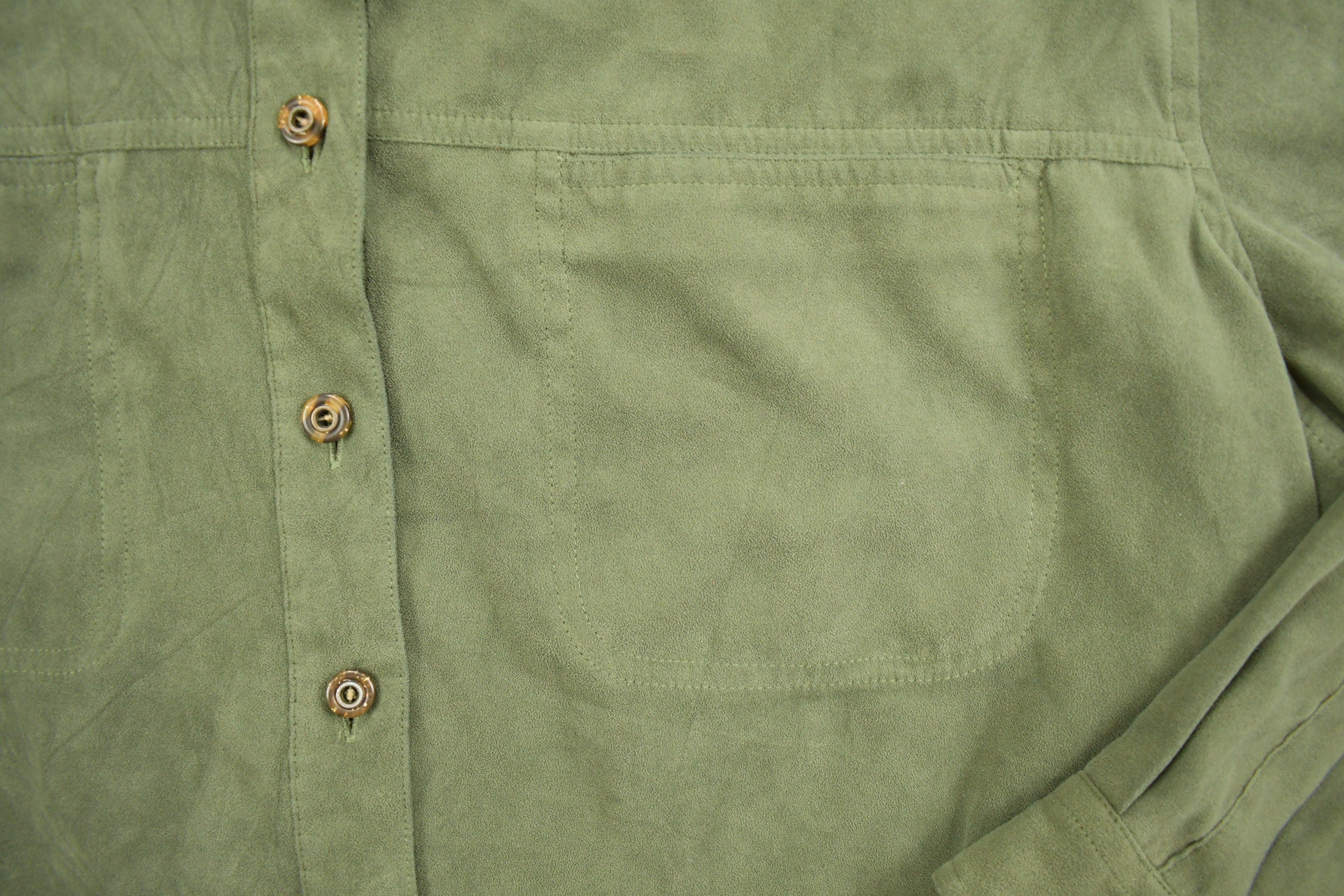 Vintage 1990s St Johns Bay Blank Green Button Up Shirt