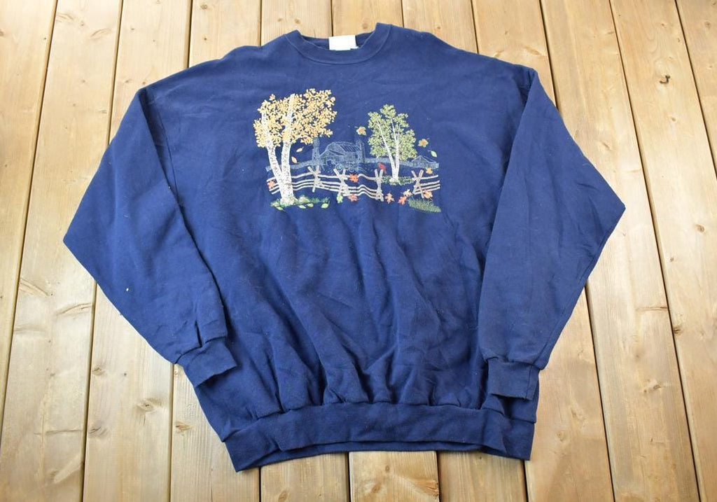 Vintage 1990s Endless Designs Outdoorsman Farm Theme Crewneck Sweatshirt