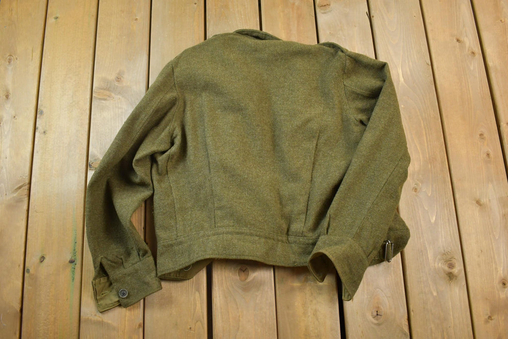 Vintage Military 100% Wool Button Up Collared Army Jacket